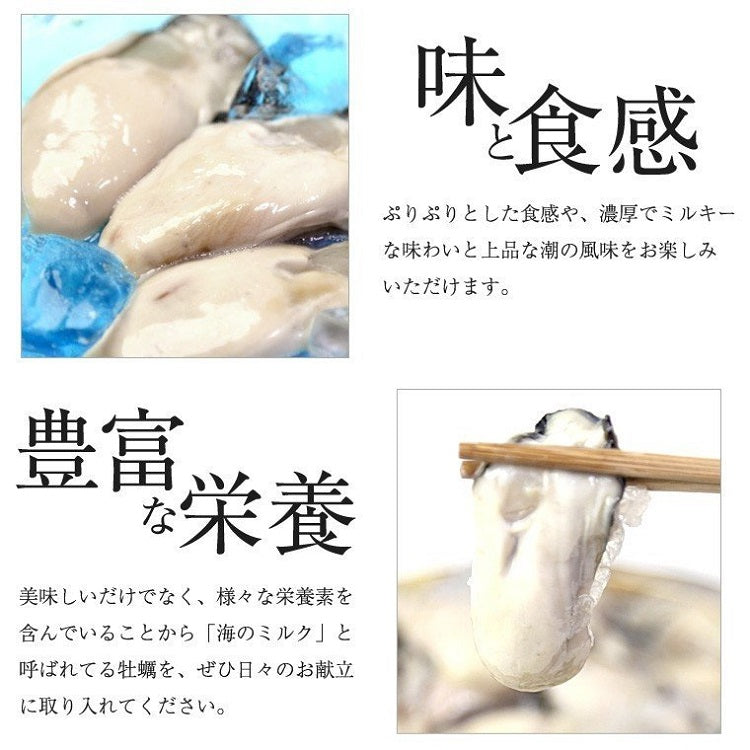 広島県産かきむき身1kg(45粒から55粒)Mサイズ(加熱用)